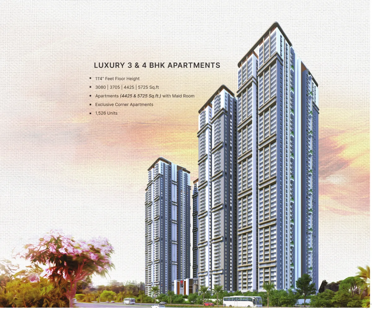 High-rise residential towers at Rajapushpa Infina in Manchirevula, Hyderabad High-rise residential towers at Rajapushpa Infina in Manchirevula, Hyderabad