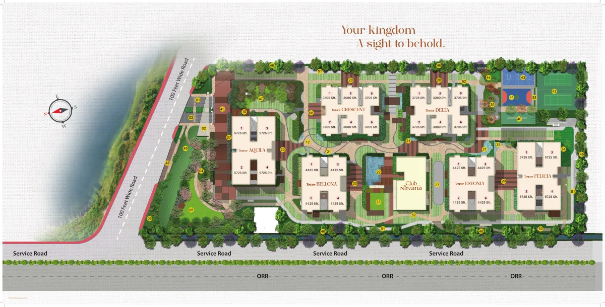 Master plan of Rajapushpa Infina in Manchirevula, Hyderabad Master plan of Rajapushpa Infina in Manchirevula, Hyderabad